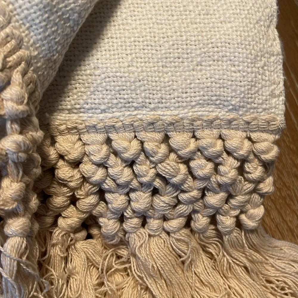 MAGNOLIA (not Target) ESSENTIAL TEXTURED STRIP THROW CREAM 50” x 70” - Picture 2 of 6